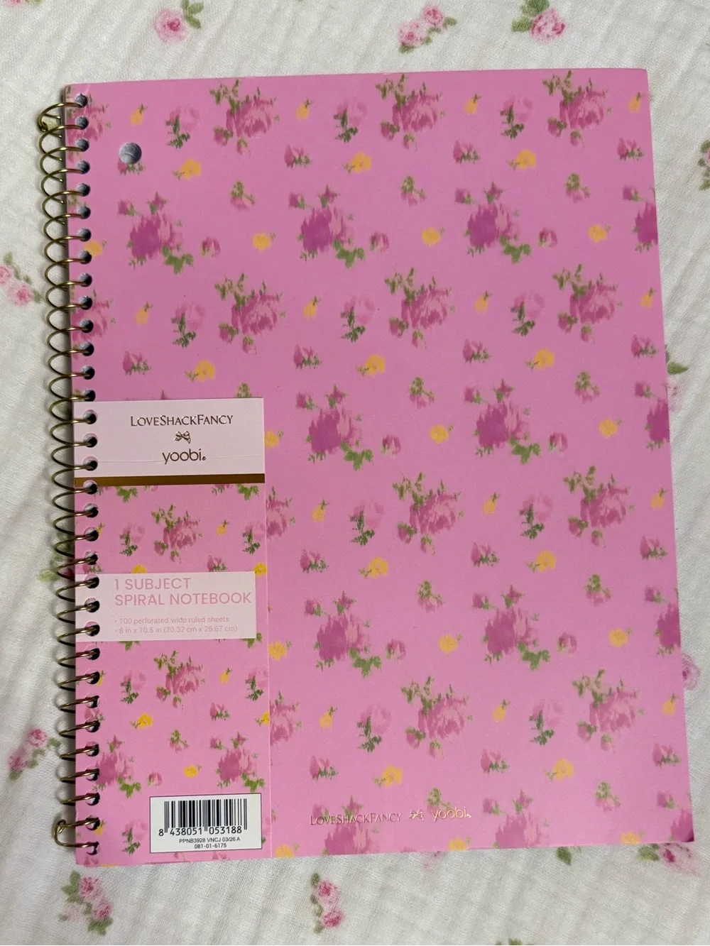 NWT LoveShackFancy x Target Pink Floral Wristlet Pouch & Notebook Set